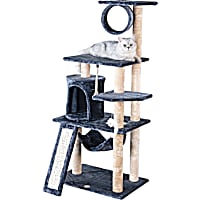 Go Pet Club Gray 53" Cat Tree Condo with Scratching Board