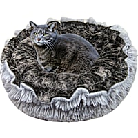 Bessie and Barnie Ultra Plush Koala/Siberian Grey Deluxe Shag Pet Lily Pod Bed