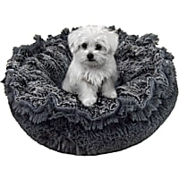 Bessie and Barnie Ultra Plush Arctic Seal/Wolfhound Grey Deluxe Shag Pet Lily Pod Bed