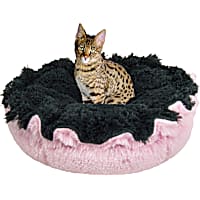 Bessie and Barnie Ultra Plush Bubble Gum/Wolfhound Grey Deluxe Pet Cuddle Pod Bed