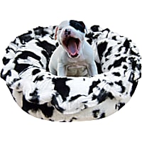 Bessie and Barnie Ultra Plush Black Puma/Spotted Pony Deluxe Shag Pet Lily Pod Bed