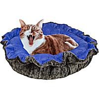 Bessie and Barnie Ultra Plush Koala/Periwinkle Deluxe Shag Pet Lily Pod Bed