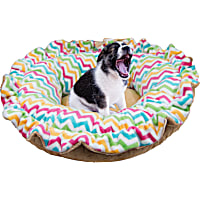 Bessie and Barnie Ultra Plush Ocean Wave/Divine Caramel Deluxe Shag Pet Lily Pod Bed