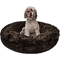 Bessie and Barnie Blue Godiva Brown/Grizlzly Bear Luxury Shag Ultra Plush Faux Fur Pet Bagelette Bed