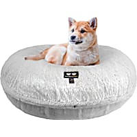 Bessie and Barnie Signature Arctic Snow Luxury Extra Plush Faux Fur Bagel Pet Bed