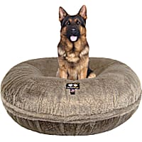 Bessie and Barnie Signature Ivory Tusk Luxury Extra Plush Faux Fur Bagel Pet Bed