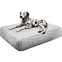 Bessie and Barnie Serenity White Ultra Plush Faux Fur Luxury Shag Durable Sicilian Rectangle Pet Bed