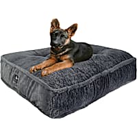 Bessie and Barnie Grey Fox Ultra Plush Faux Fur Luxury Shag Durable Sicilian Rectangle Pet Bed