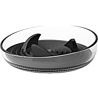 Pet Life Black 'Cirlicue' Shark Fin Shaped Modern Slow Feeding Pet Bowl