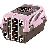 Richell Pink/Brown Double Door Pet Carrier