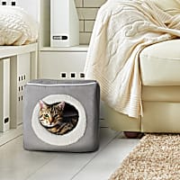 Pet Adobe Gray Enclosed Cat Bed