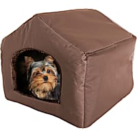 Pet Adobe Brown Cozy Cottage House-Shaped Pet Bed
