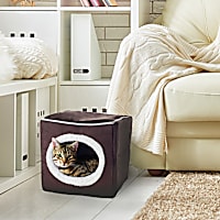 Pet Adobe Cozy Enclosed Cave Cube Pet Bed