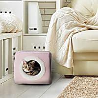 Pet Adobe Pink Soft Enclosed Indoor Cavern Cat Bed