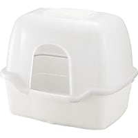 Richell Paw Trax White Wide Hooded Cat Litter Box