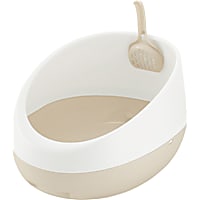 Richell Paw Trax Rimmed White Cat Litter Pan