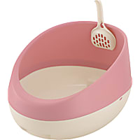 Richell Paw Trax Rimmed Salmon Cat Litter Pan