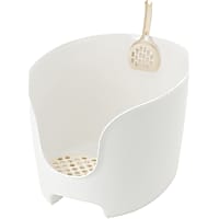 Richell Paw Trax High Wall White Cat Litter Box