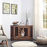 UniPaws Crate with Cushion and Tray for Dogs for Room Corners