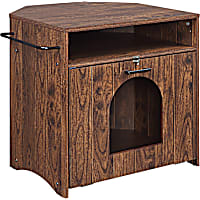 UniPaws Walnut Cat Litter Box Enclosure for Room Corners