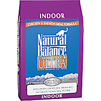 Natural Balance Indoor Ultra Chicken Meal, Brown Rice, Oat Groats, Salmon Meal & Pea Fiber Dry Cat Food