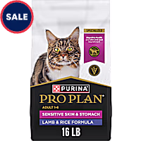 Purina Pro Plan Sensitive Skin & Stomach, Lamb & Rice Formula Dry Cat Food