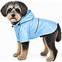 Pet Life Baby Blue Pvc Waterproof Adjustable Pet Raincoat