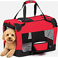 Pet Life Folding Deluxe 360 Degree Vista View House Pet Crate in Red