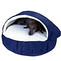 Snoozer Orthopedic Cozy Cave Pet Bed in Navy & Cream