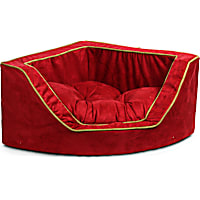 Snoozer Luxury Corner Bed in Red with Camel Cording