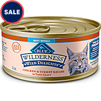 Blue Buffalo Blue Wilderness Wild Delights Meaty Morsels Chicken & Turkey in Gravy Canned Adult Cat Food