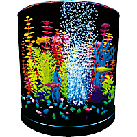 GloFish Half-Moon Bubbling With Blue LED Bubbler Aquarium Kit 3 Gallons