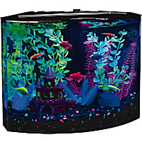 GloFish Crescent Hidden Blue LED Light & Internal Filter Aquarium Kit 5 Gallons
