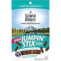 Natural Balance L.I.T. Limited Ingredient Treats Mini Jumpin Stix Chicken & Sweet Potato Dog Treats
