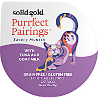 Solid Gold Purrfect Pairings Savory Mousse Grain Free Wet Cat Food, Tuna and Goat Milk