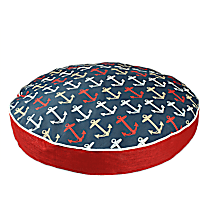 Snoozer Indoor Outdoor Round Dog Bed in Anchor Pattern