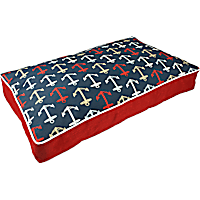 Snoozer Indoor Outdoor Rectangle Dog Bed in Anchors Pattern