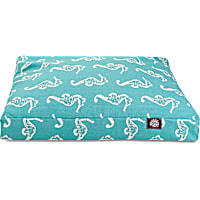 Majestic Pet Teal Sea Horse Shredded Memory Foam Rectangle Dog Bed