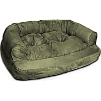 Snoozer Luxury Micro Suede Overstuffed Pet Sofa in Olive