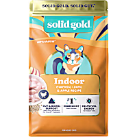Solid Gold Let's Stay In Indoor Cat Chicken, Lentil & Apple Recipe for Adult Cats; Grain Free Dry Food with Superfoods