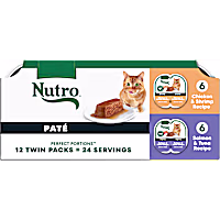 Nutro Perfect Portions Pate Multi-Pack Real Salmon & Tuna and Real Chicken & Shrimp Wet Cat Food