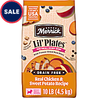 Merrick Lil' Plates Grain Free Real Chicken + Sweet Potatoes with Raw Bites Recipe Small Breed Dry Dog Food