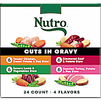 Nutro Grain Free Cuts In Gravy Beef, Lamb, Chicken and Turkey Variety Pack Adult Wet Dog Food