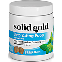 Solid Gold Stop Eating Poop Chews for Dogs with Coprophagia; Natural Supplement with Peppermint and Parsley Oil