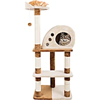 PETMAKER 4 Level Plush Cat Tower with Sisal Scratching Posts, Perch, Cat Condo and Hanging Toy