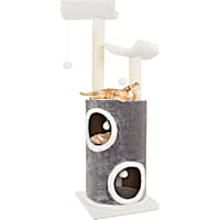 PETMAKER 5 Level Cat Tree Double Decker Condo with 4 Toys and 2 Scratching Posts in Gray