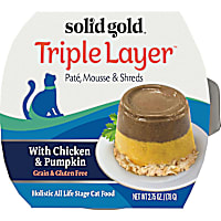 Solid Gold Triple Layer Wet Cat Food with Chicken & Pumpkin; Pate, Mousse and Shreds