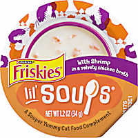 Purina Friskies Lil' Soups With Shrimp in a Velvety Chicken Broth Adult Wet Cat Food Complement