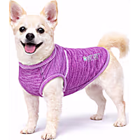 Pet Life Active Aero-Pawlse Heathered Purple Quick-Dry Dog Tank Top T-Shirt