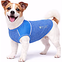 Pet Life Active Aero-Pawlse Heathered Blue Quick-Dry Dog Tank Top T-Shirt